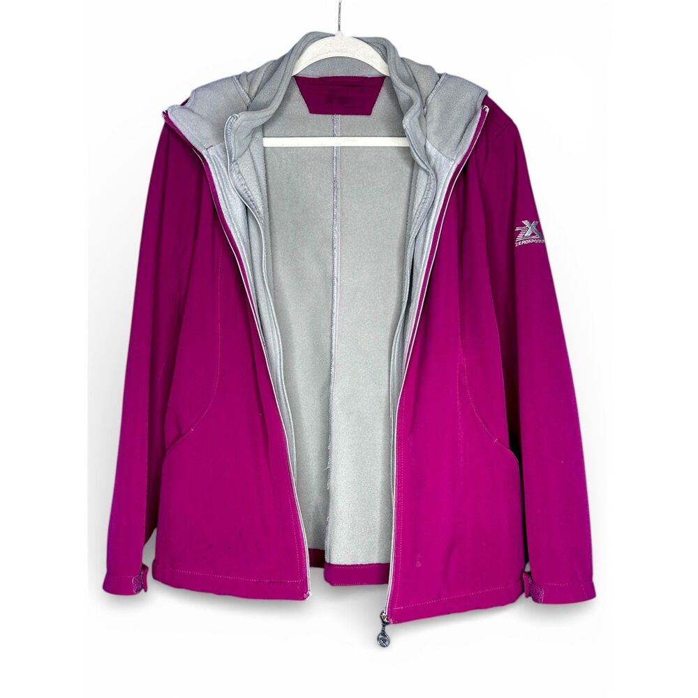 ZeroXposur Womens Pink Softshell Hooded Jacket Winter Technical Outdoor Utility